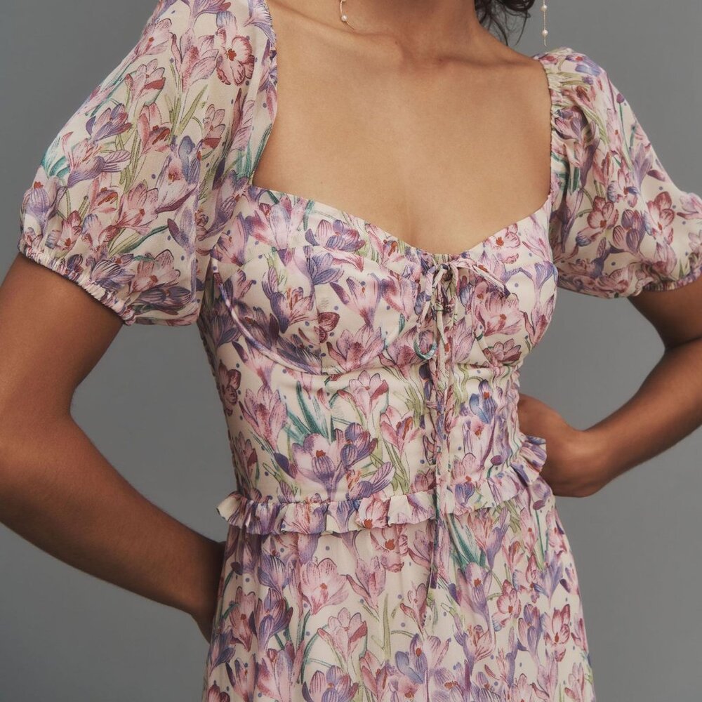 Astr the Label | Bustier Puff Sleeve Midi Dress